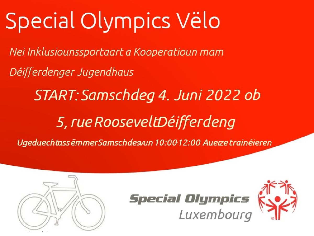 VËLO, déi nei Disziplin bei Special Olympics Luxembourg VËLO, déi nei Disziplin bei Special Olympics Luxembourg