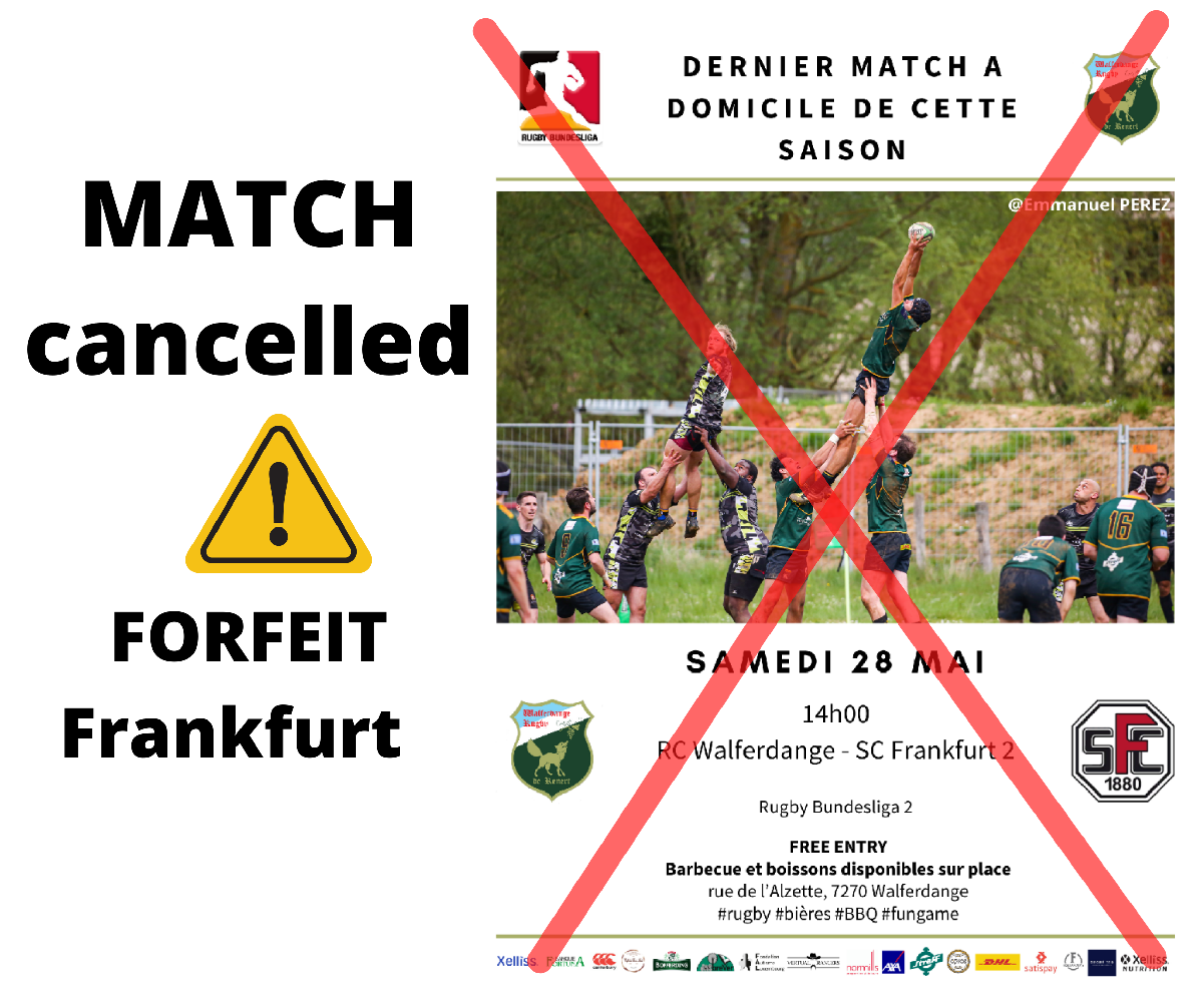 Match Walfer vs Francfort ANNULÉ