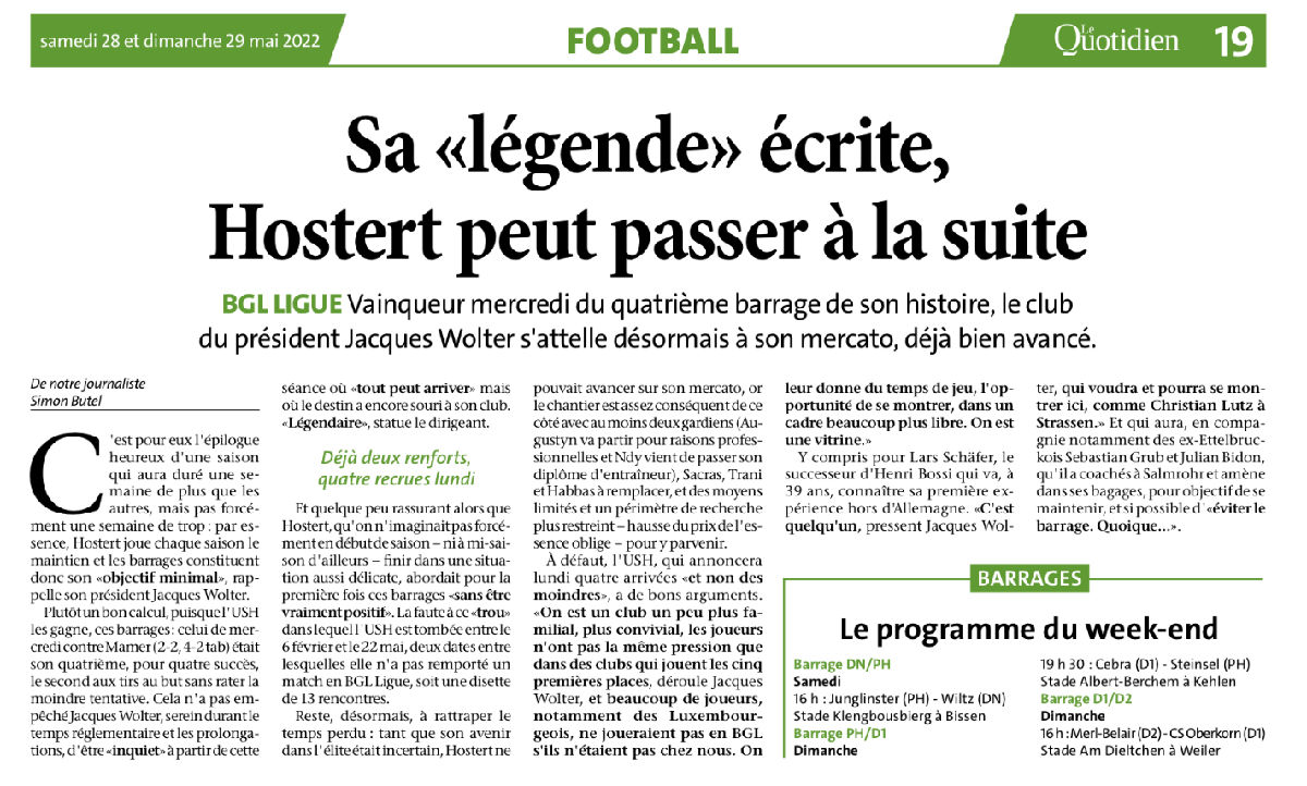USH peut préparer sa 6e saison de suite au plus haut niveau !