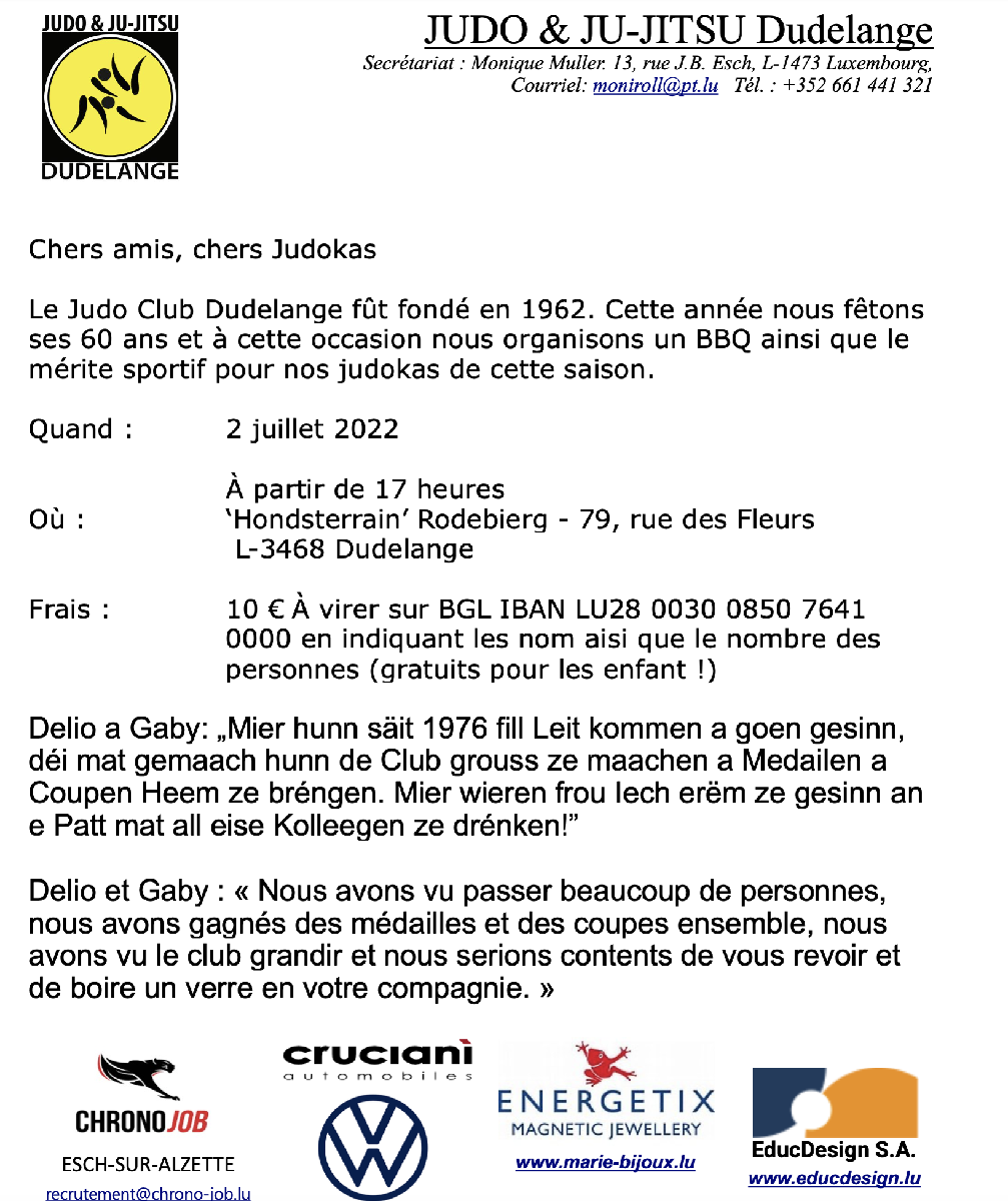 60e anniversaire JJJ. Dudelange