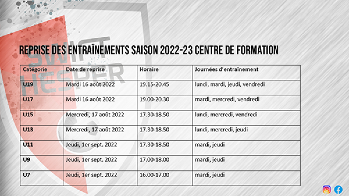 Reprise des entraînements saison 2022-23 Centre de formation Reprise des entraînements saison 2022-23 Centre de formation