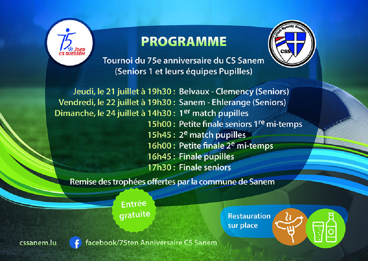 Tournoi 75e anniversaire CS Sanem