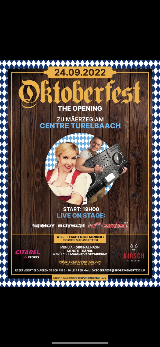 Oktoberfest Opening! Save the date !