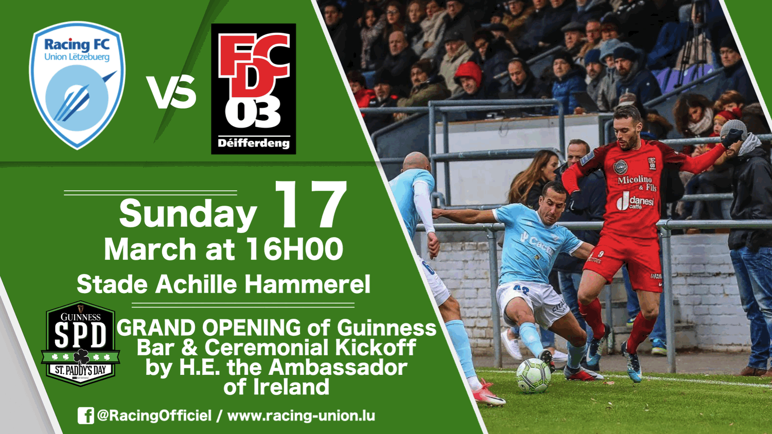 ST PATRICK'S DAY+ RE OPENING STADE ACHILLE HAMMEREL