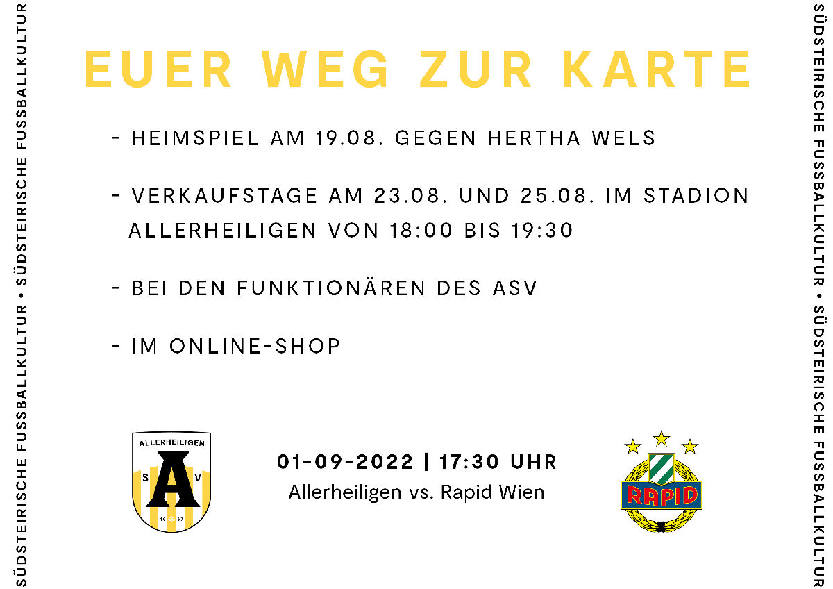 Vorverkauf ist in vollem Gange