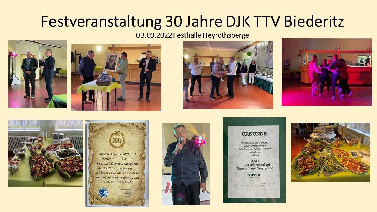 30 Jahre DJK TTV Biederitz - Festveranstaltung in der Festhalle Heyrothsberge