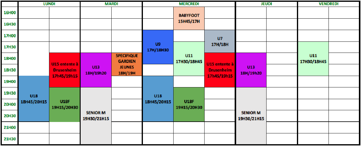 Informations reprises - Section des jeunes