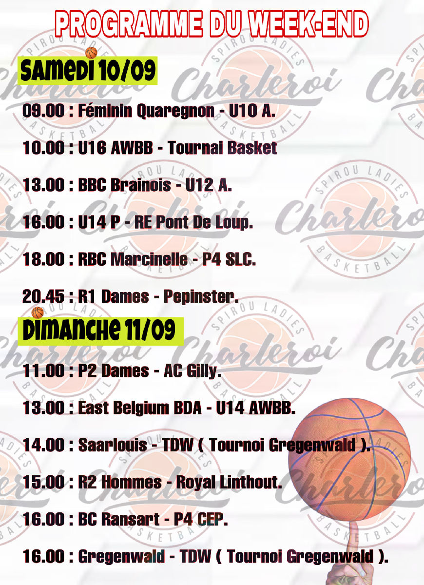 A l’affiche ce week-end (10 et 11 septembre)