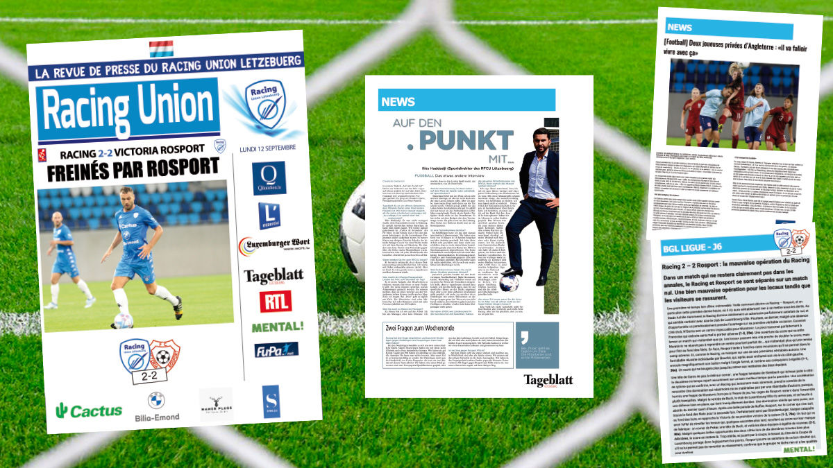 Revue de presse : Le Racing freiné par Rosport Revue de presse : Le Racing freiné par Rosport