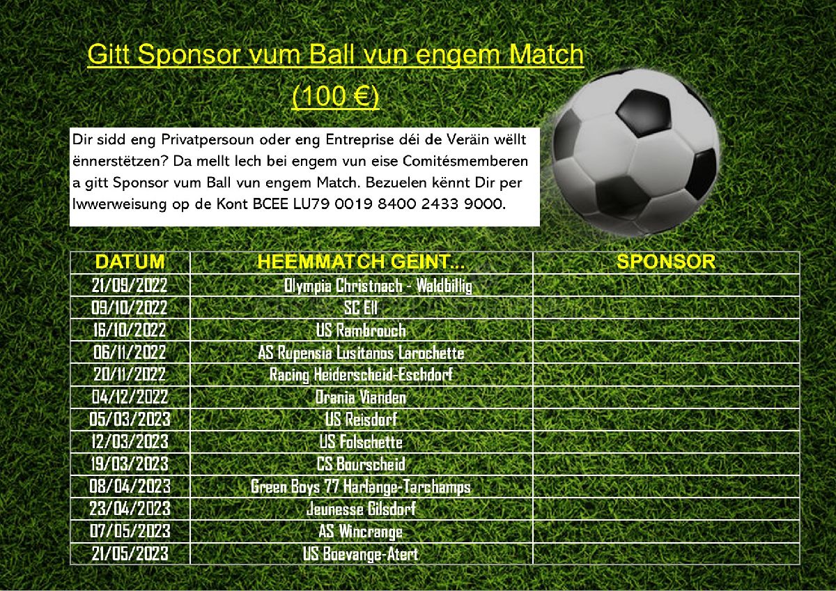 BALL-SPONSOREN Saison 2022/23 BALL-SPONSOREN Saison 2022/23