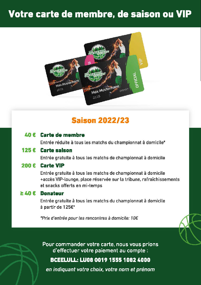 Become VIP or buy your Season Card now !!