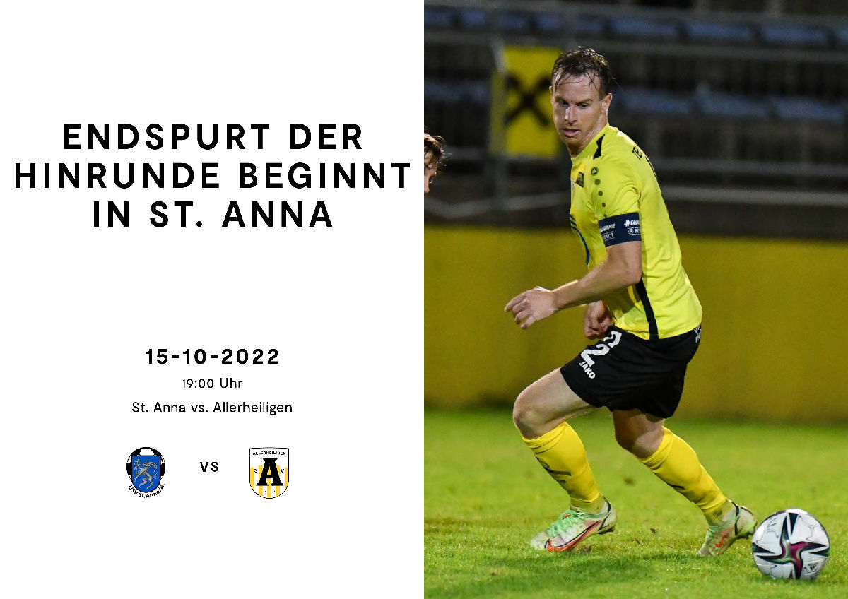 ASV bei Derby in St. Anna zu Gast