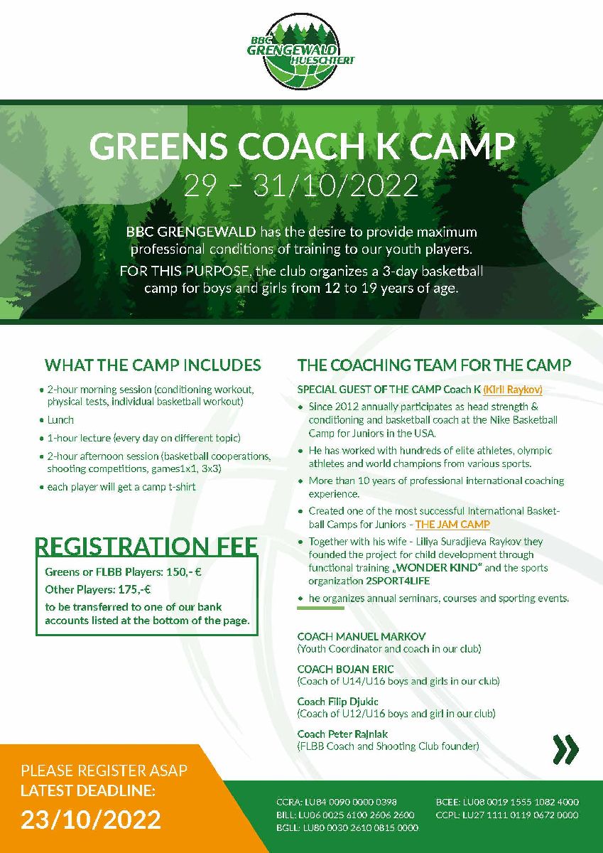 Greens Coach K Camp