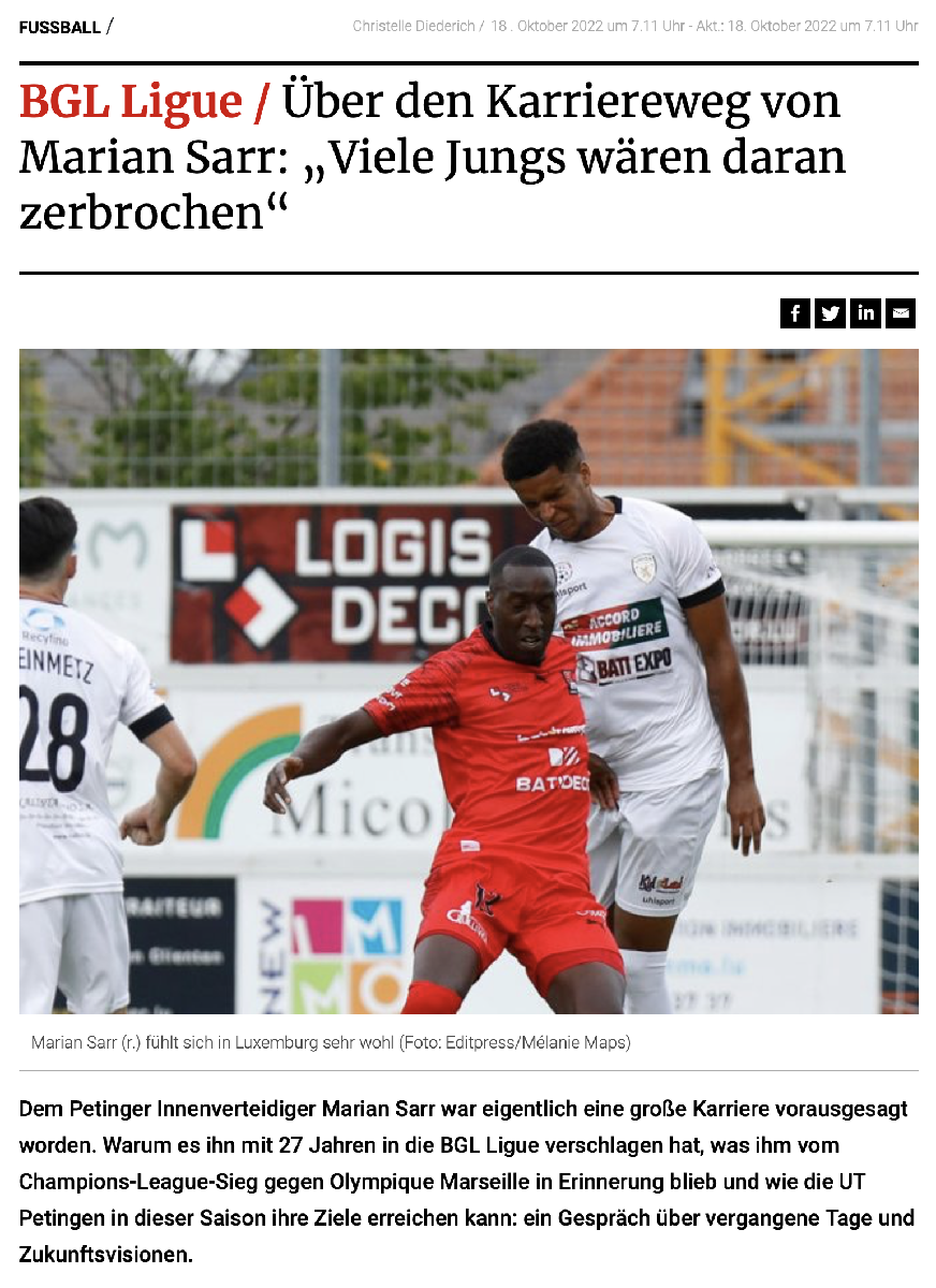 Über den Karriereweg von Marian Sarr