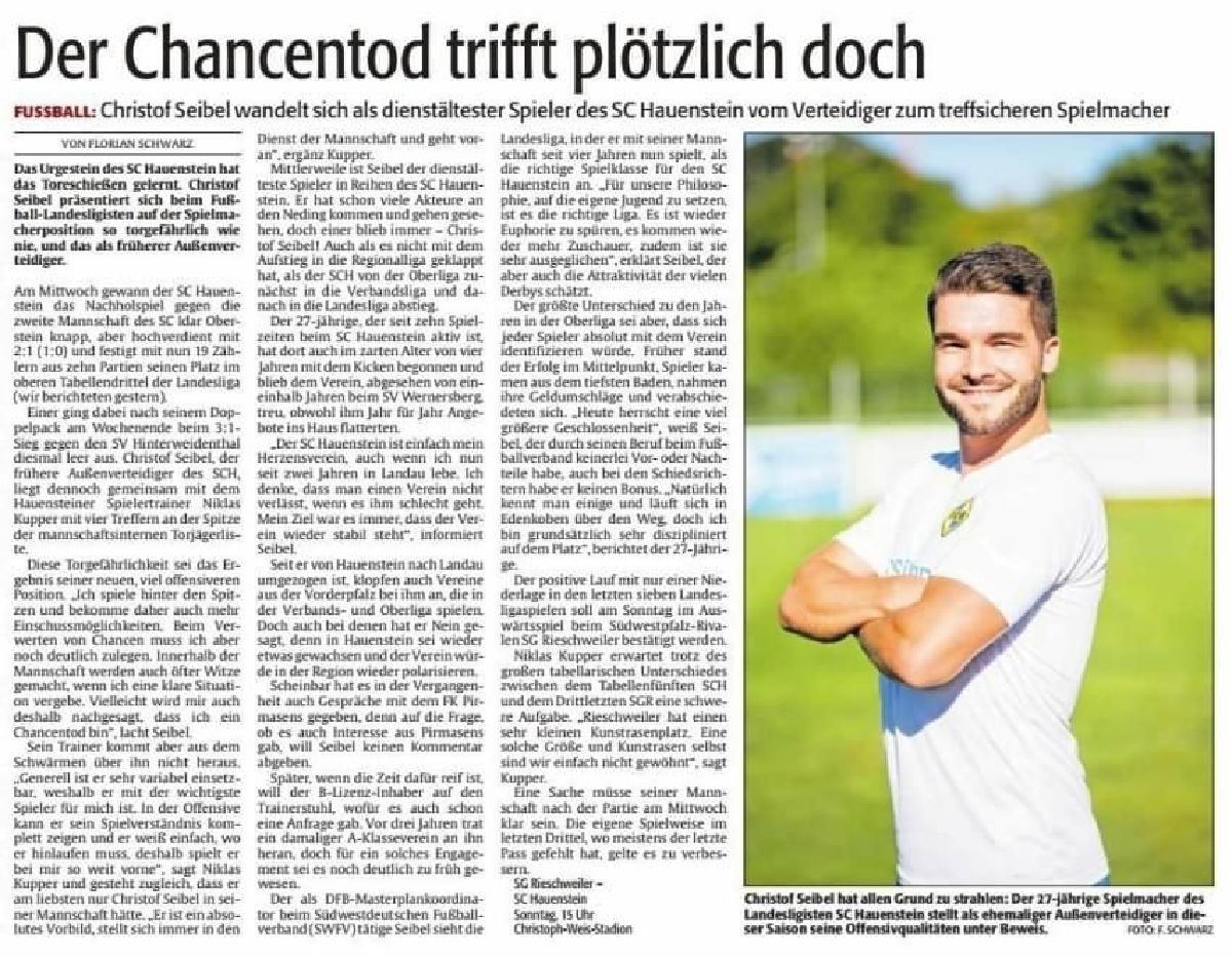 Unser Kapitän Christof Seibel