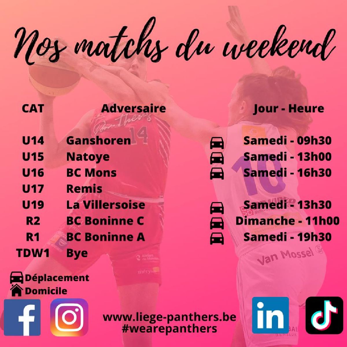 Les Matchs du Week-end 