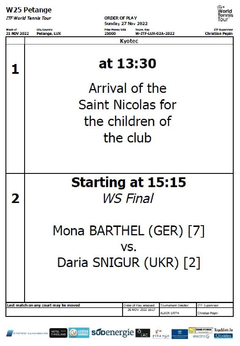 ITF KYOTEC OPEN - 27.11.22 Finale