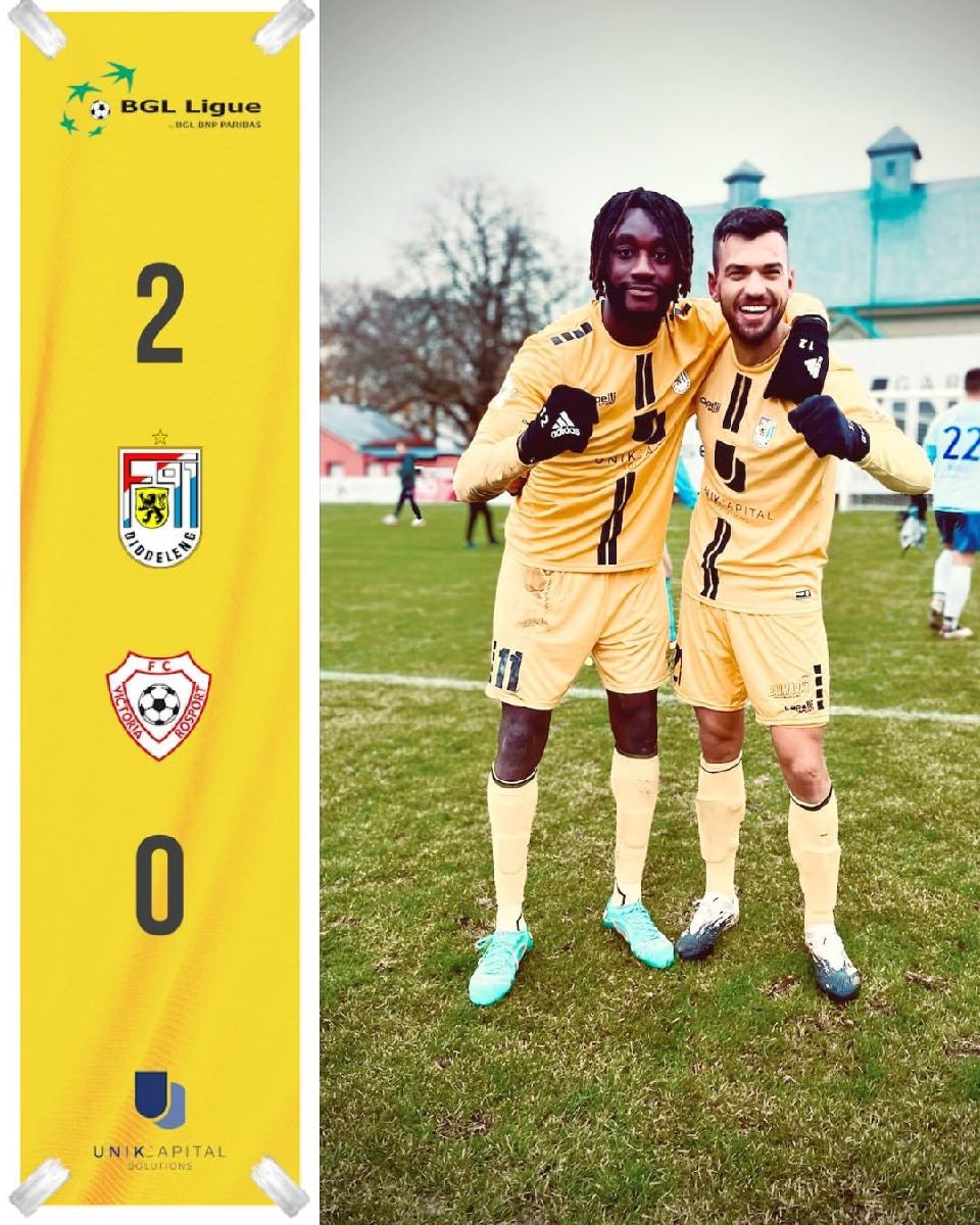 F91 Diddeleng - FC Victoria Rosport 2-0 (0-0) F91 Diddeleng - FC Victoria Rosport 2-0 (0-0)