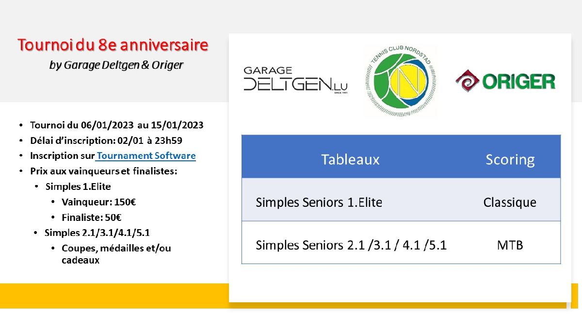 Tournoi du 8e anniversaire Tournoi du 8e anniversaire