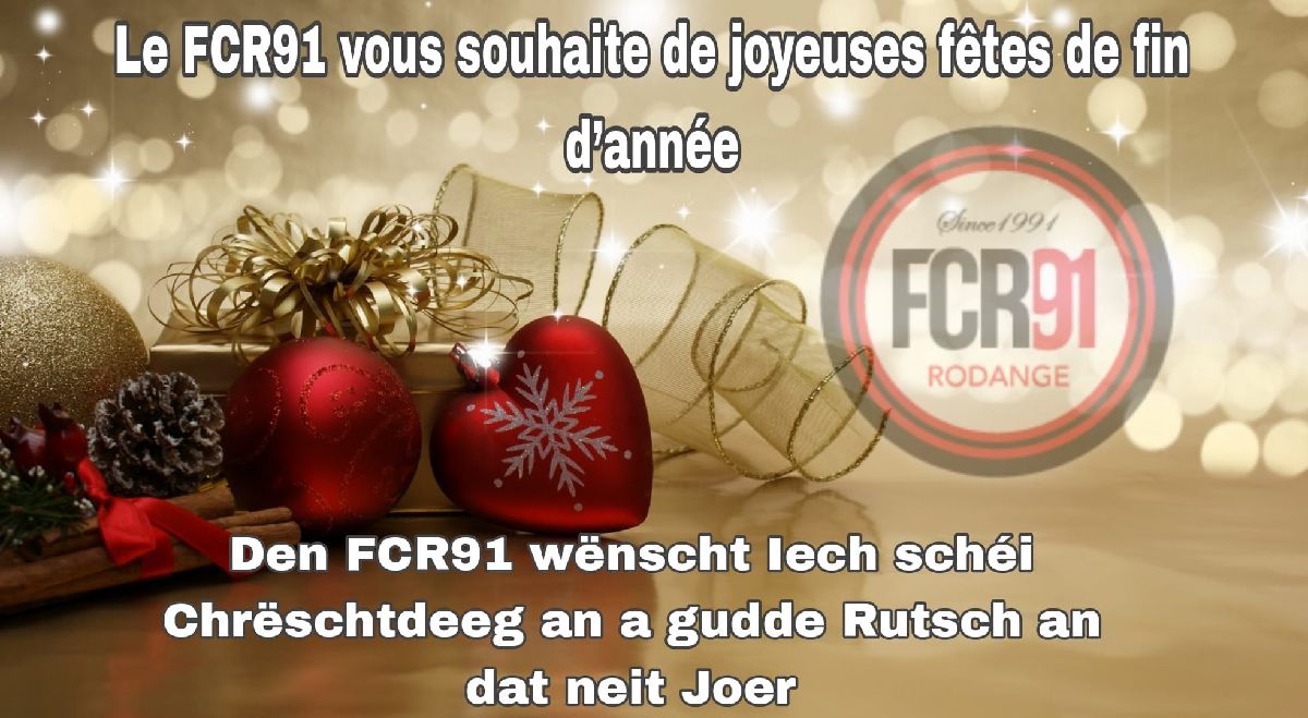 Bonnes fêtes de fin d'année vous souhaite FCR91