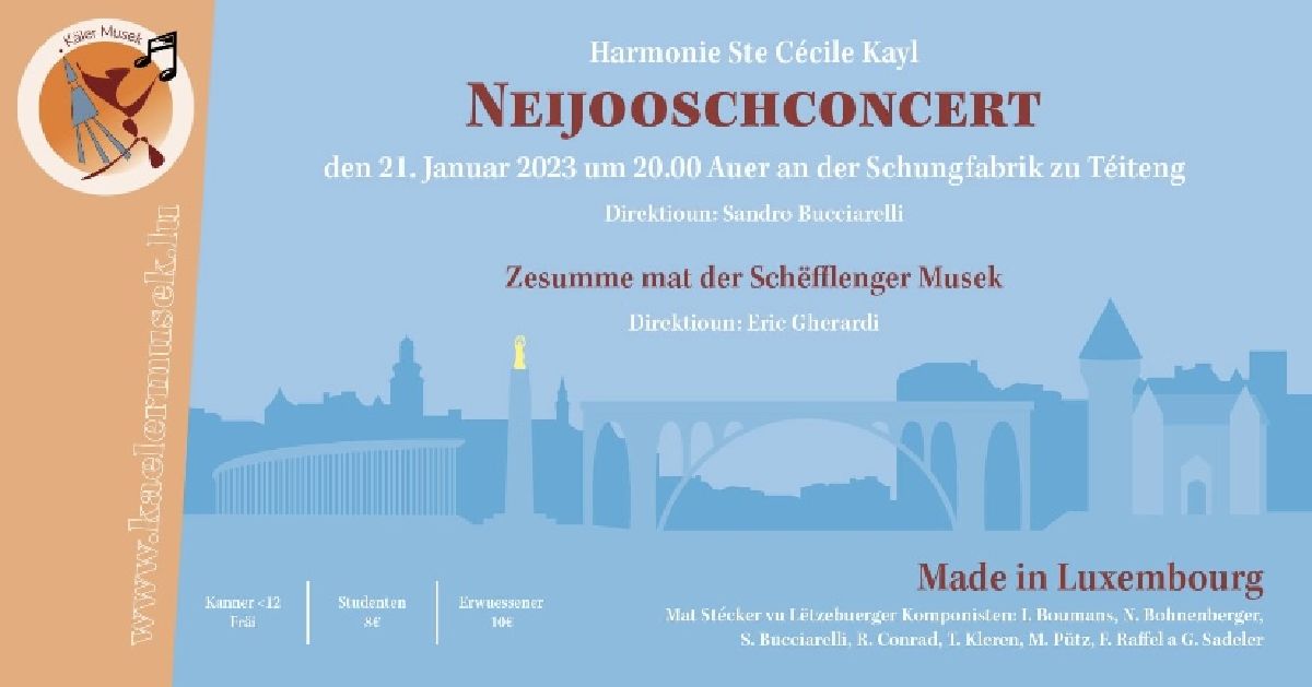 Neijoschkonzert vun der Harmonie Ste Cécile Kayl