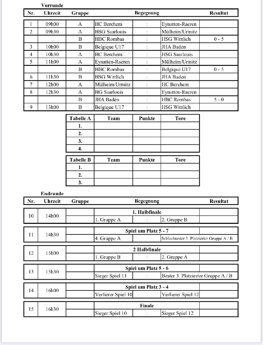 Spillplang Tournoi Maroldt