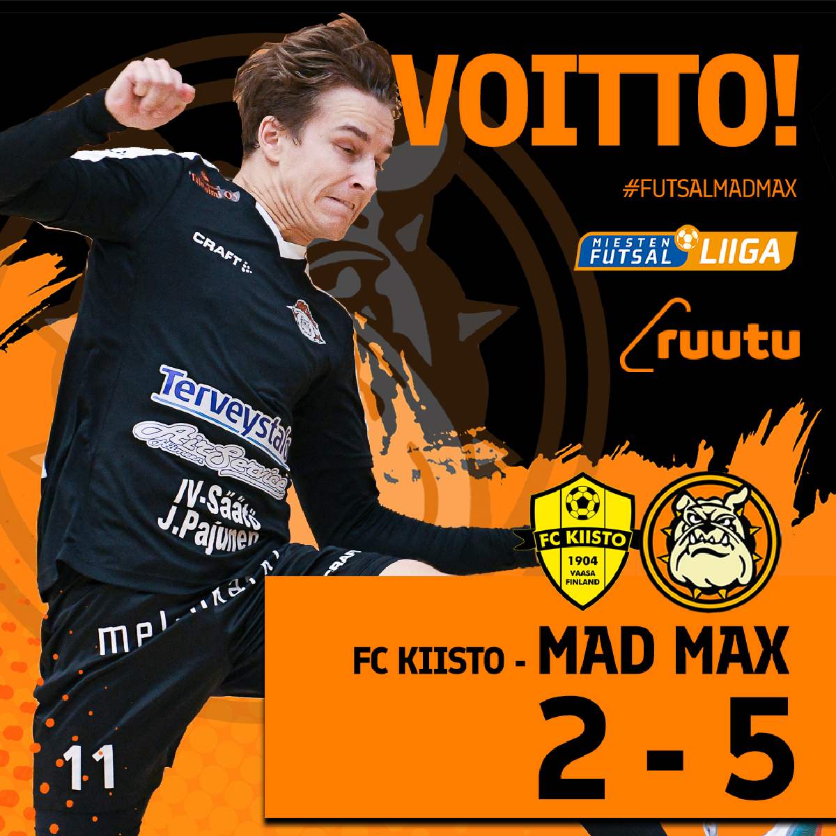 Mad Max haki kolme pistettä Vaasasta!