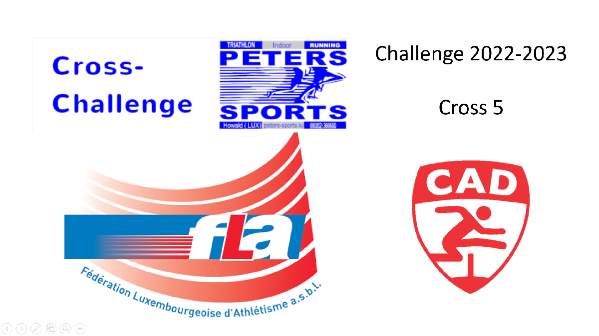Résultats Challenge Peters Sports de cross n°5, CAD, Dudelange