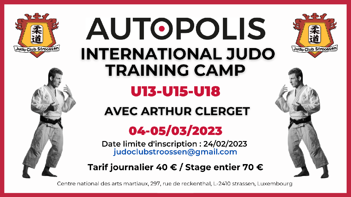 04-05.03.2023: AUTOPOLIS International Judo Training Camp U13-U15-U18 04-05.03.2023: AUTOPOLIS International Judo Training Camp U13-U15-U18