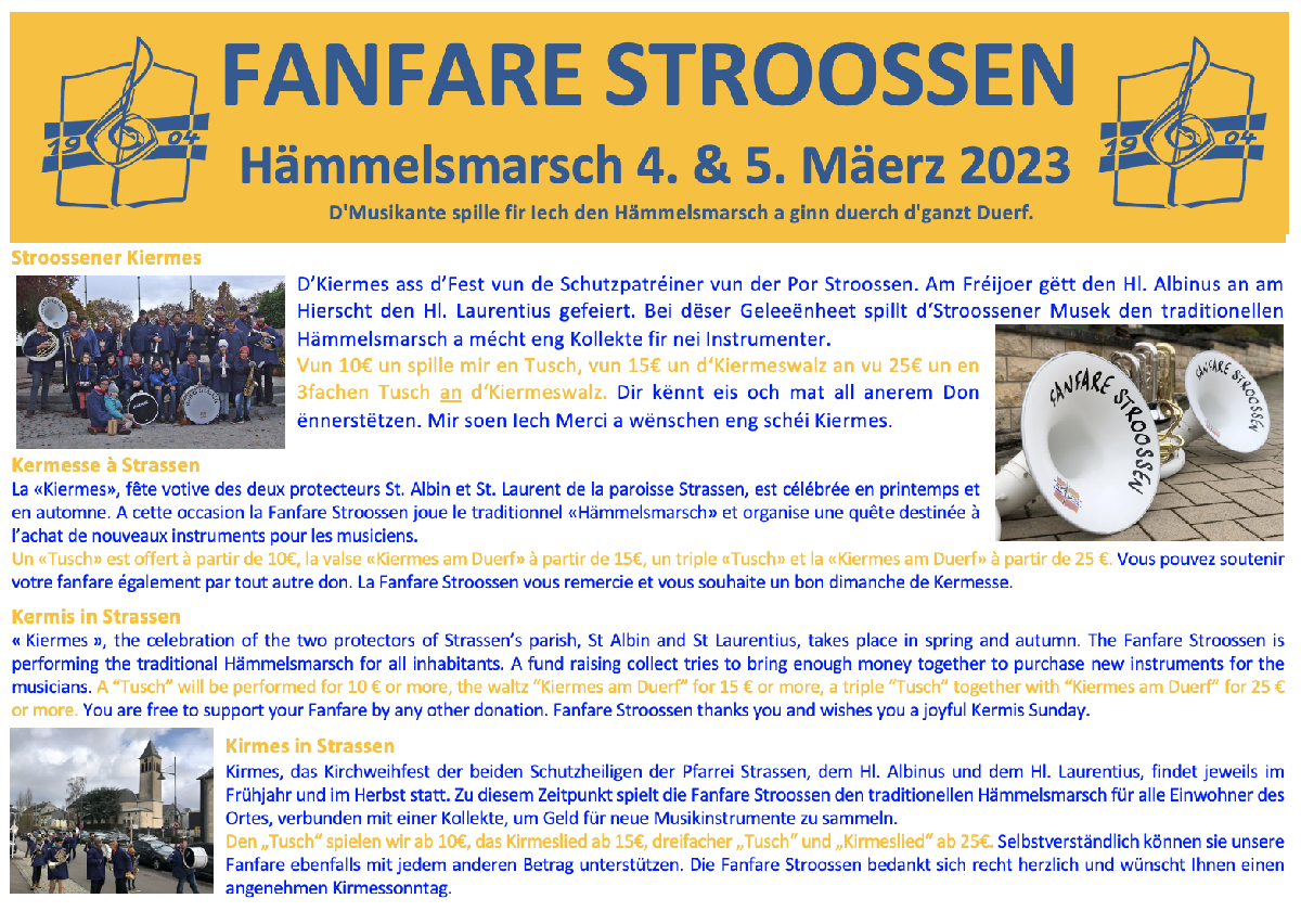 Kiermes an Hämmelsmarsch zu Stroossen Kiermes an Hämmelsmarsch zu Stroossen