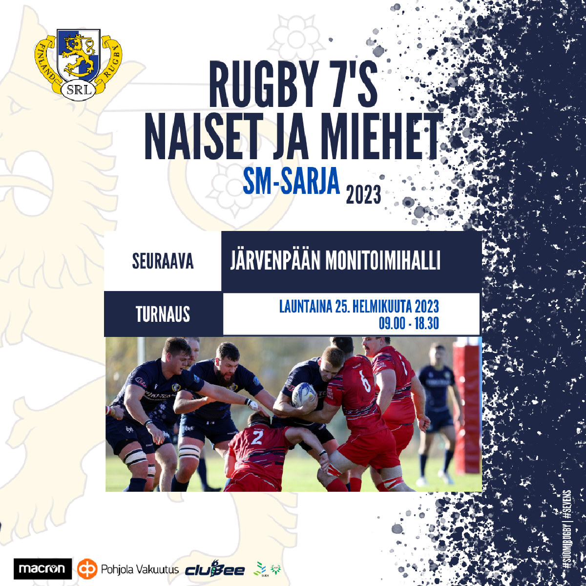Rugby 7s SM-sarjat jatkuvat 25.2. Järvenpäässä