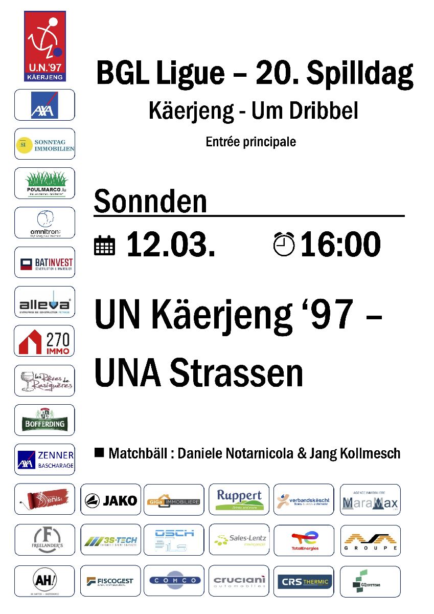 BGL Ligue 20. Spilldag UNK - Stroossen
