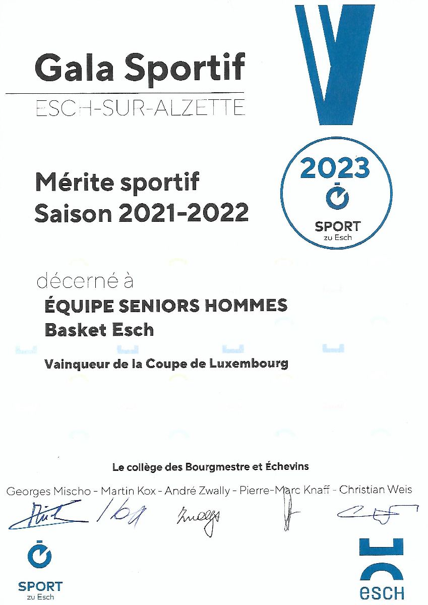 Escher Equipe vum Joer 21/22