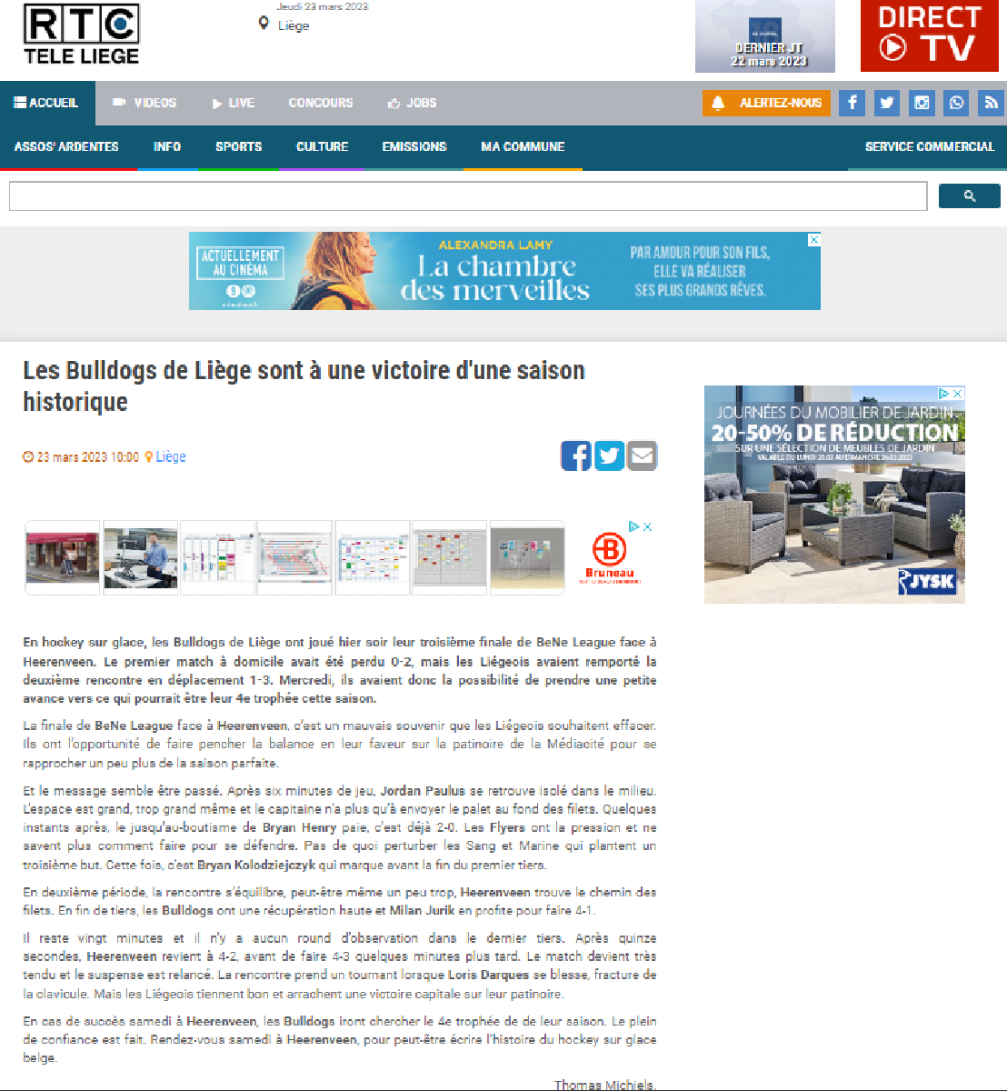 REVUE DE PRESSE - RTC SPORTS 23 MARS