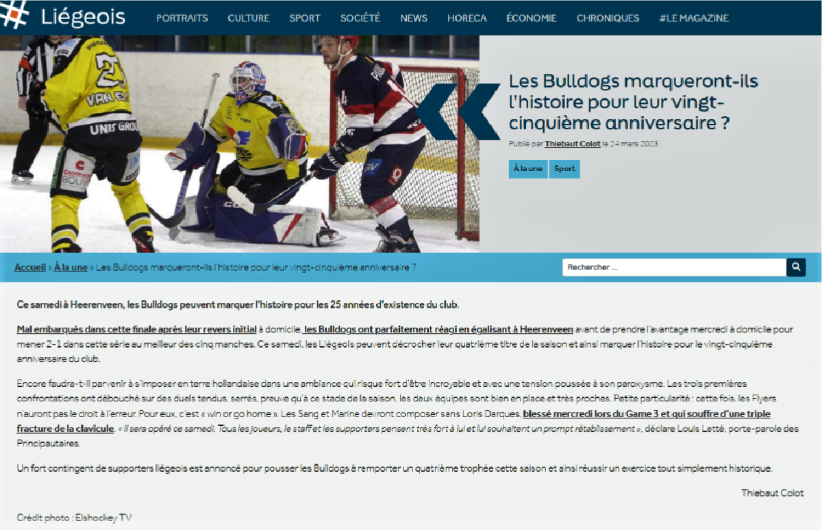 REVUE DE PRESSE - LIEGEOIS MAGAZINE 24 MARS 2023