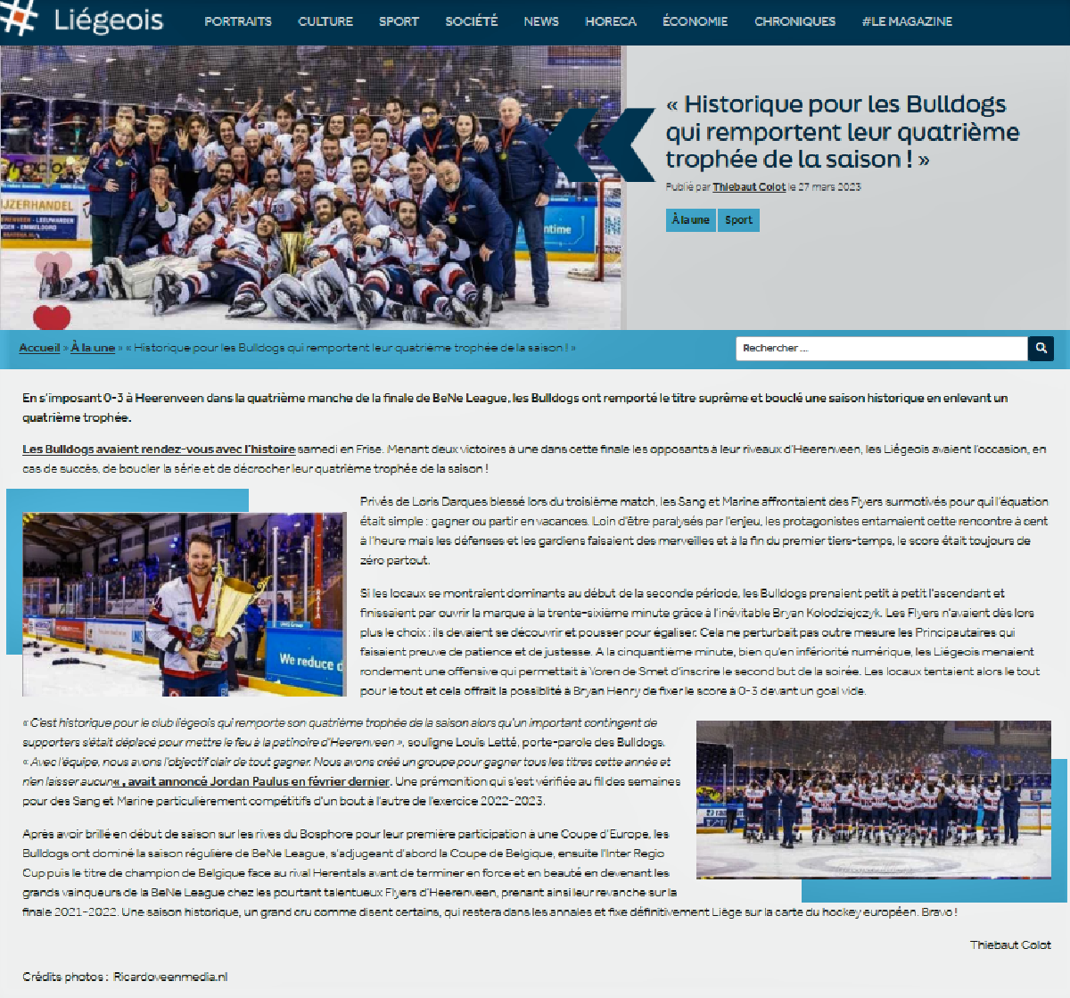 REVUE DE PRESSE - LIEGEOIS MAGAZINE 27 MARS 2023