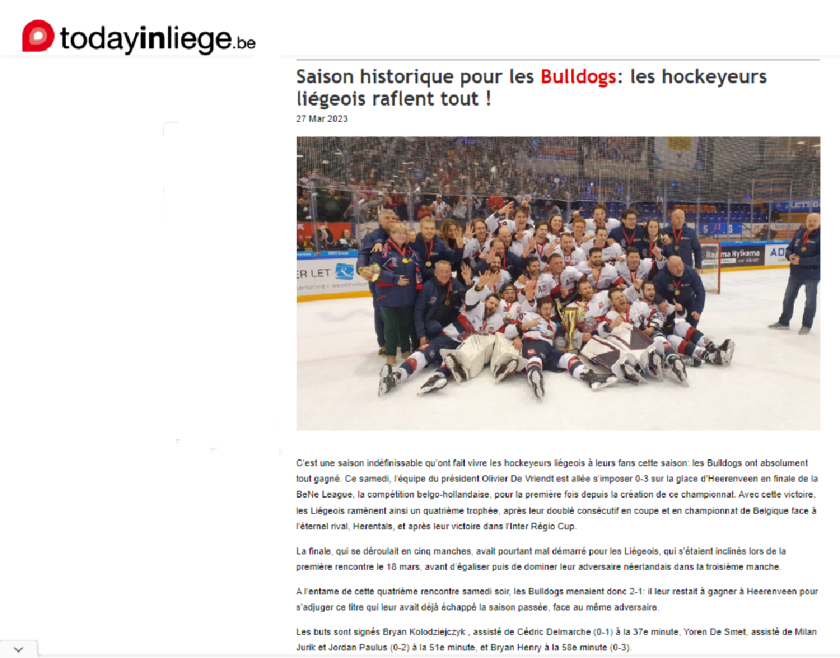 REVUE DE PRESSE - TODAYINLIEGE 27 MARS 2023