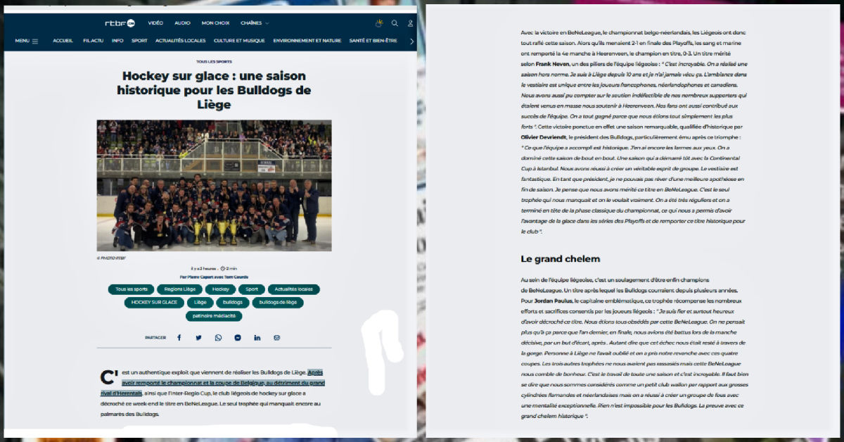  REVUE DE PRESSE - RTBF 27 MARS 2023