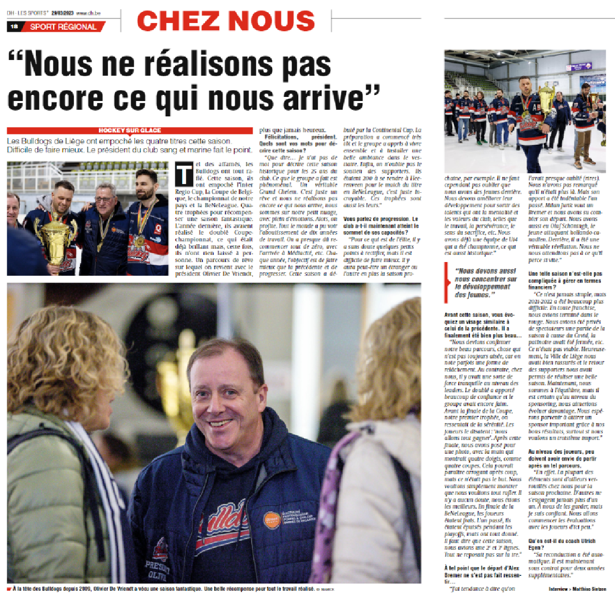 REVUE DE PRESSE - LA DH 28 MARS 2023