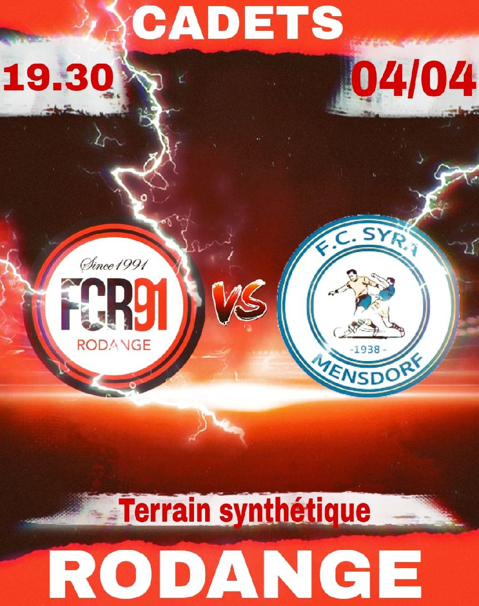 [MATCHDAY] Cadets U17 - FCR91- Ent Mensdorf/Canach