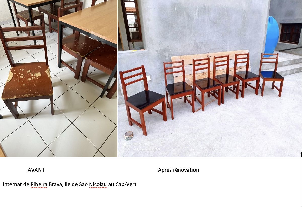 Rénovation de 40 chaises Internat Ribeira Brava, São Nicolau, Cap-Vert Rénovation de 40 chaises Internat Ribeira Brava, São Nicolau, Cap-Vert