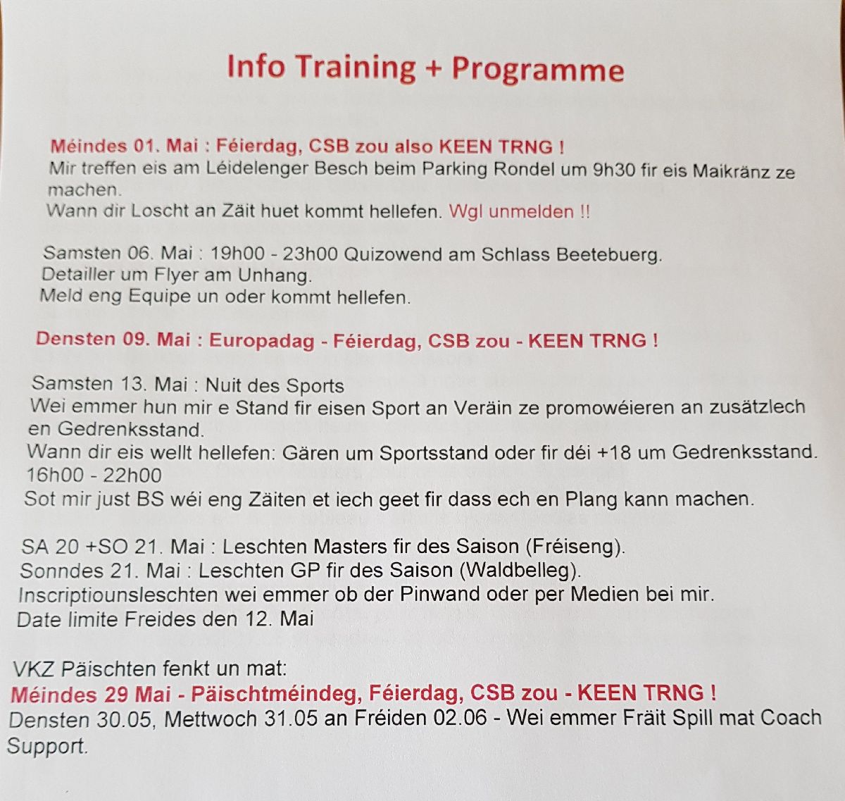 Info Trng + Programme (L)