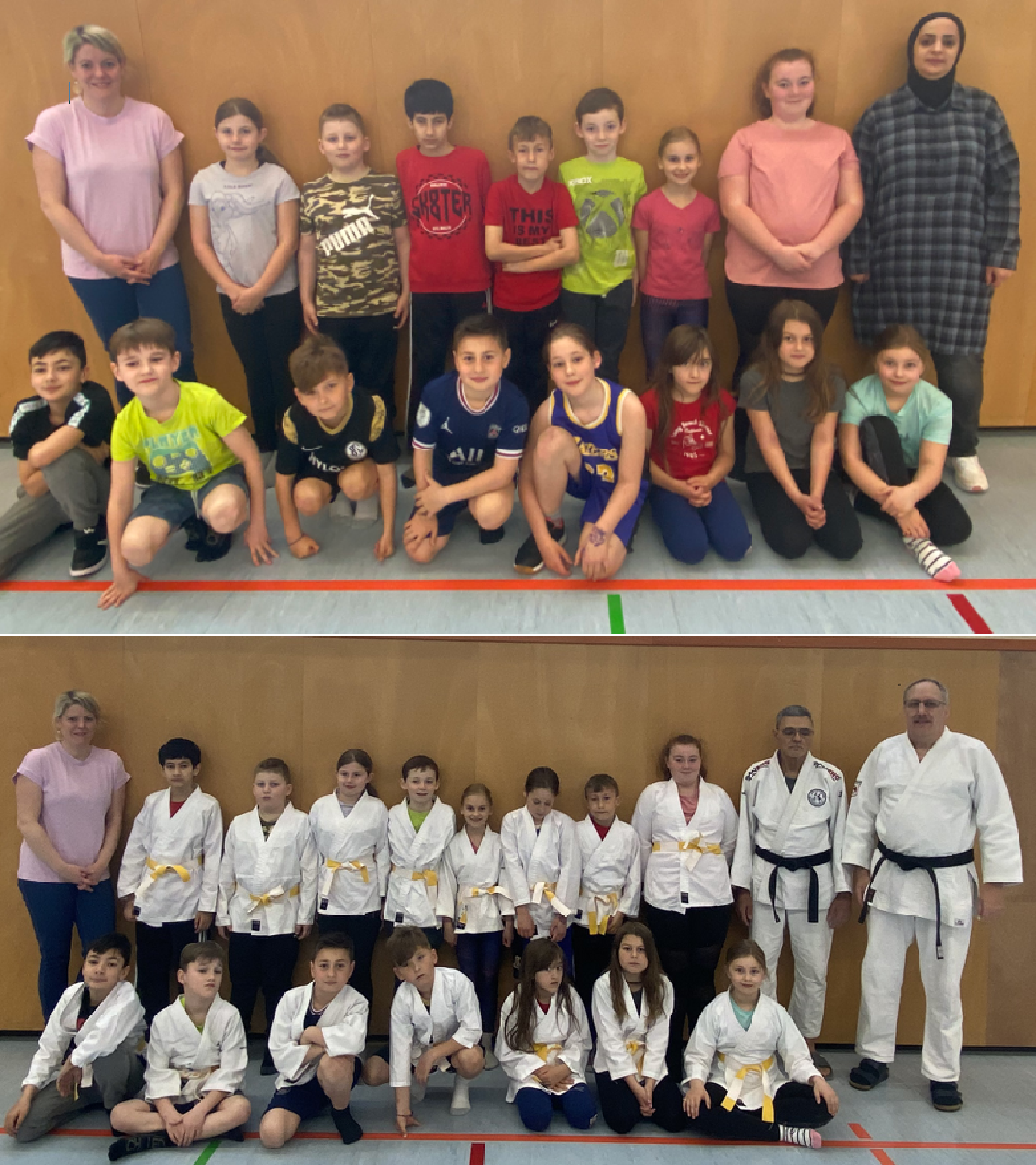 Klasse 3.2 der Grundschule Heiligenwald schließt Judo-AG mit dem weiß-gelben Gürtel ab