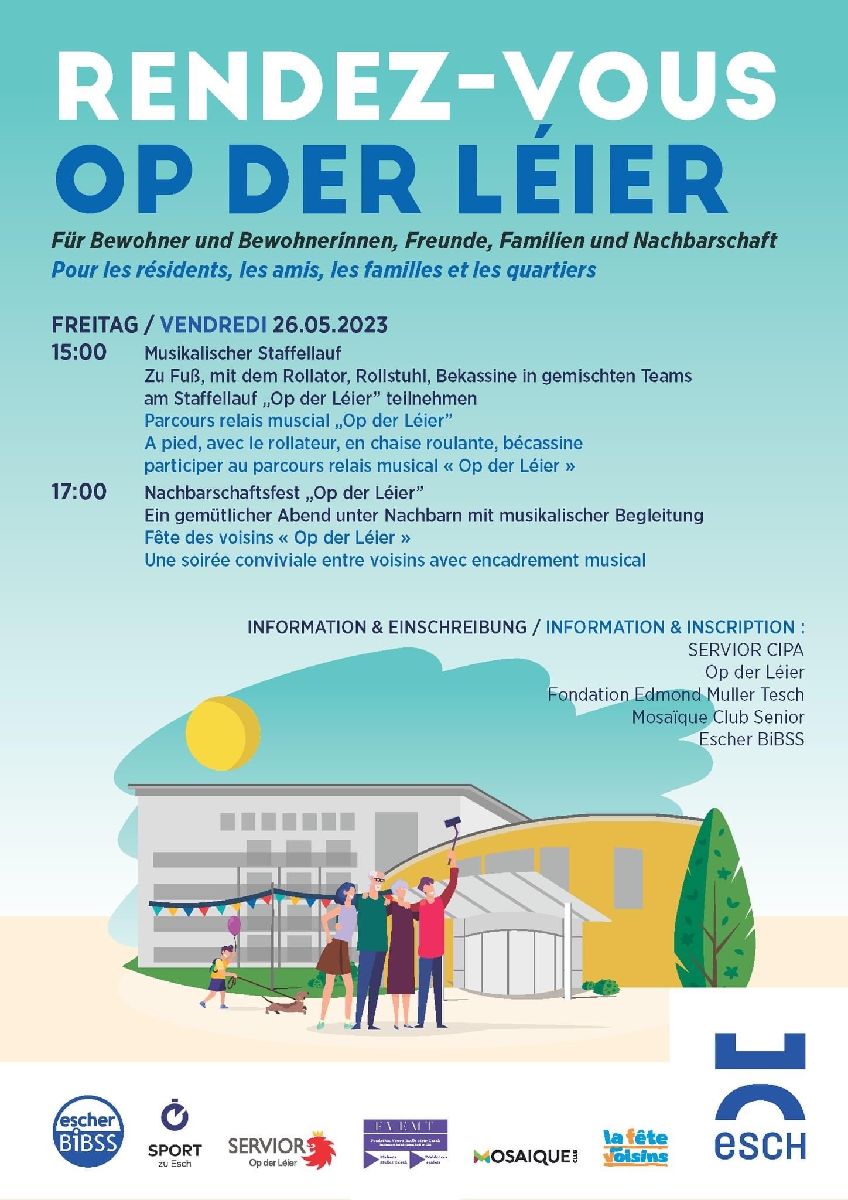 Parcours relais musical Op der Leier Esch-sur-Alzette, vendredi 26 mai 2023