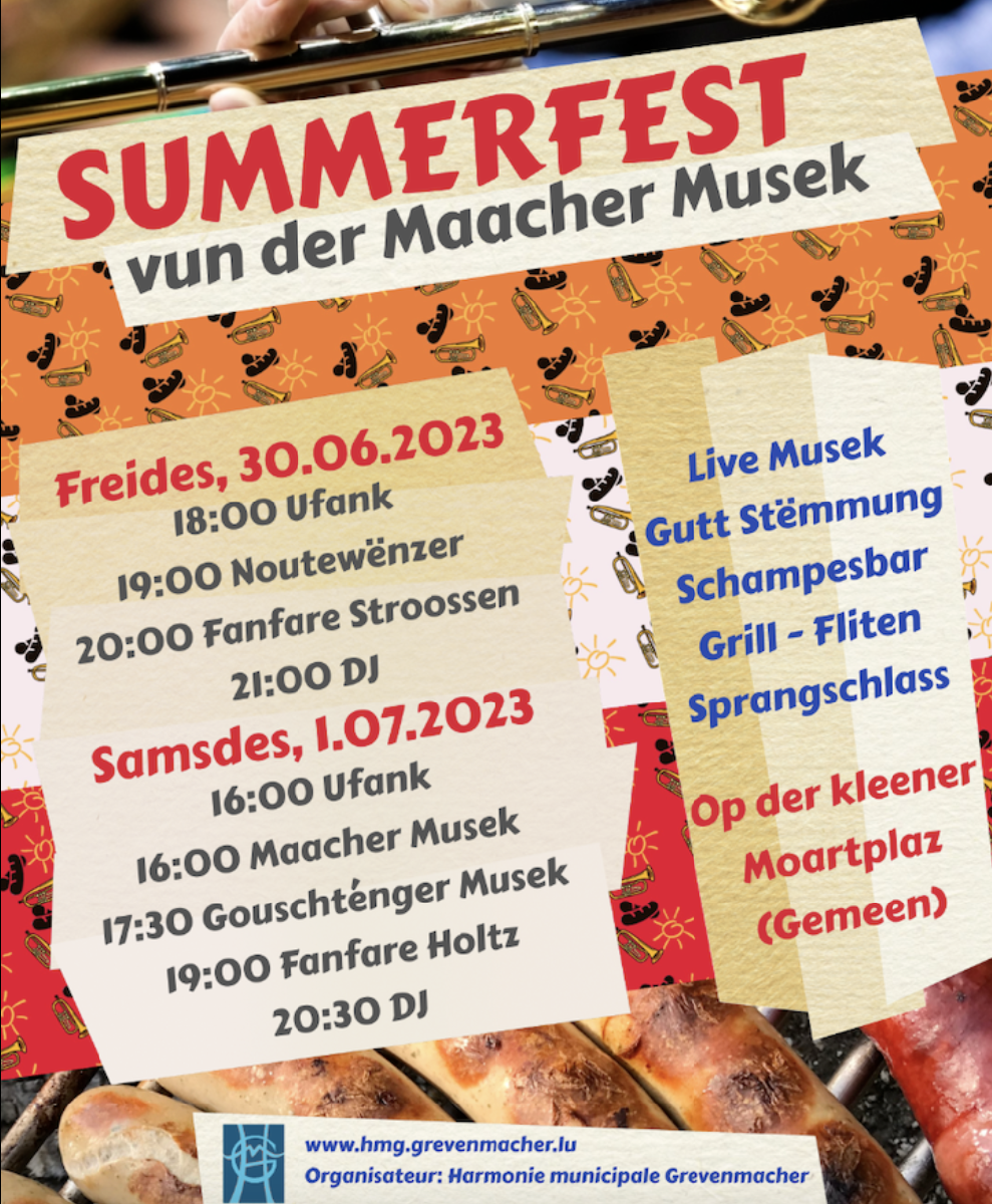 Concert zu Gréiwemaacher um Summerfest um 20 Auer