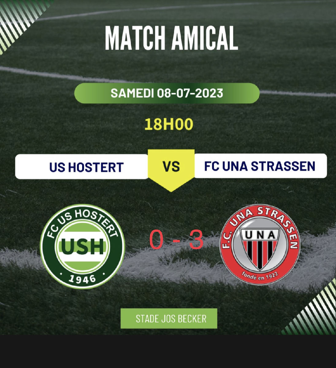 USH verléiert 1. Testmatch 0-3 géint UNA STRASSEN 