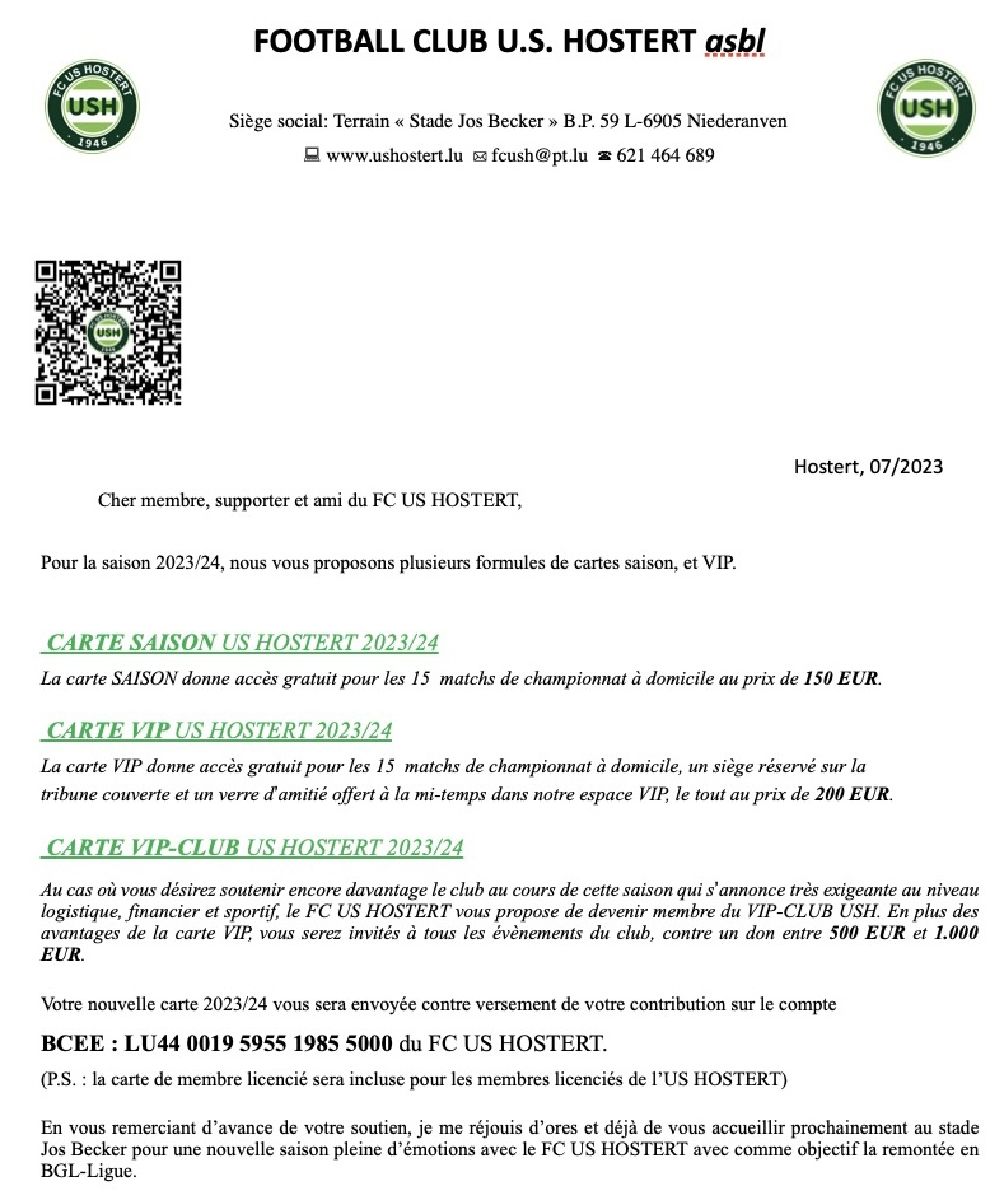 Reservéiert elo Aer Saison-, VIP Kaarten fir di nei Saison !