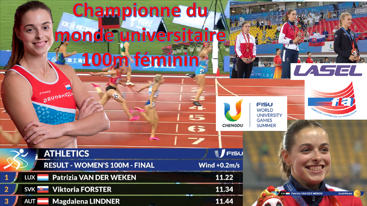 Patrizia van der Weken : championne du monde universitaire du 100m !