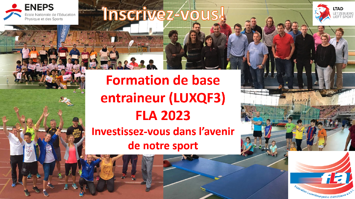 Ouverture inscription formation entraineur LUXQF3 (ex-entraîneur C)