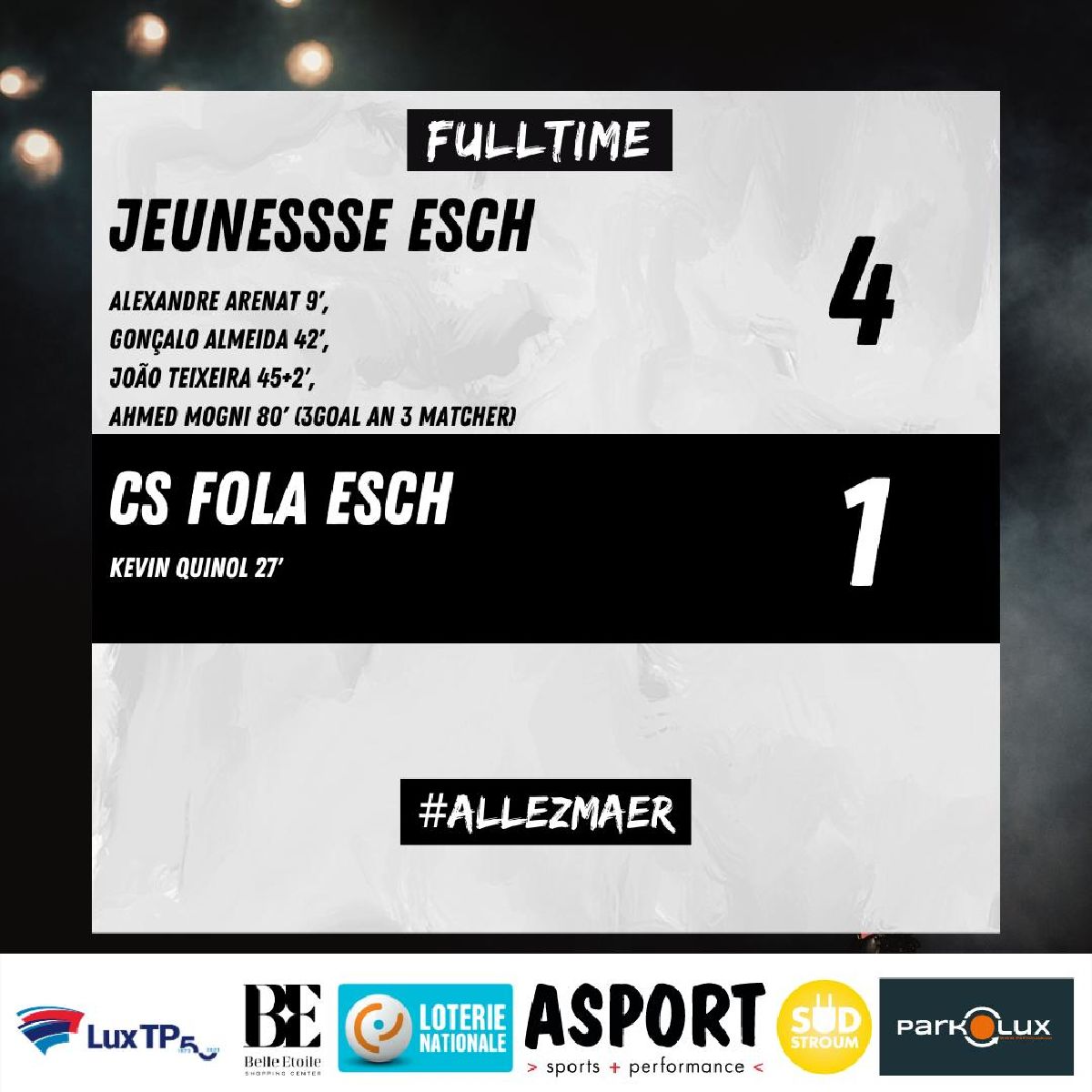 A.S. La Jeunesse d'Esch 4:1 CS Fola A.S. La Jeunesse d'Esch 4:1 CS Fola